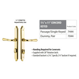 Emtek 7044 STRETTO Narrow Trim Lockset, 1-1/2" x 11" Concord Keyed, Brass Tubular, Dummy (Pair)