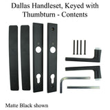 11684525 DALLAS CONTEMPORARY LEVER HANDLE, M1643 / 2161N SET - MATTE BLACK For 2.25” Thick Door.