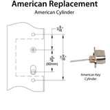 MULTIPOINT TRIM, 2 X 10-1/2 INCH, AMERICAN CYLINDER TRADITIONAL BRASS HANDLESET - 921102000