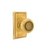 Emtek 8521 DESIGNER BRASS - Knobsets With Rectangular Rosette Dummy, Pair