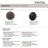 Emtek Octagon Double Cylinder Deadbolt - 8360