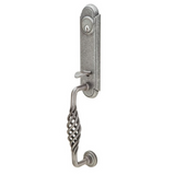 Emtek 462111 Monolithic with Lafayette Grip Entrance Handleset - Wrought Steel Tubular - Double Cylinder