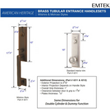 Emtek 4201 Wilshire Dummy Entrance Handleset - Brass Tubular