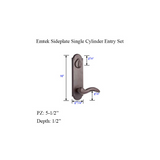 EMTEK #5 STYLE SIDEPLATE DARK BRONZE SINGLE CYLINDER ENTRY SET