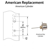 MULTIPOINT TRIM, 2 X 10 INCH, AMERICAN CYLINDER SANDCAST BRONZE HANDLESET, CHOOSE OPTIONS 921452000