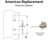 MULTIPOINT TRIM, 2 X 10 INCH, AMERICAN CYLINDER STAINLESS STEEL HANDLESET - 921432000