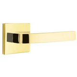 Emtek 5110 MODERN DESIGNER BRASS - LEVERSETS With Square Rosette Passage Set