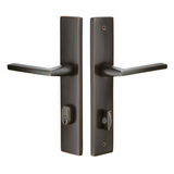 Emtek 8042 STRETTO Narrow Trim Lockset, 2" x 10" Modern Rectangular Keyed, Brass Tubular, Dummy (Pair)