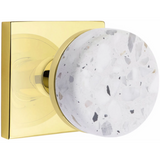 Emtek 5110 Select Brass Knob With Conical Stem And Square Rosette Passage Set