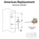 MULTIPOINT TRIM, 1-1/2 X 11 INCH, AMERICAN CYLINDER SANDCAST BRONZE HANDLESET, CHOOSE OPTIONS 921451000