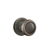 Emtek 8057 DESIGNER BRASS - Knobsets With Ribbon & Reed Rosette Dummy, Pair