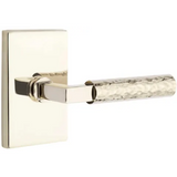 Emtek 5052  Select Brass Lever Handle With Stem And Modern Rectangular Rosette Dummy, Pair