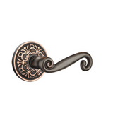 Emtek 8106 DESIGNER BRASS - LEVERSETS With Lancaster Rosette Passage Set