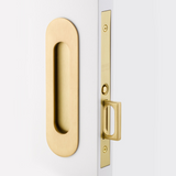 Emtek 2165 Narrow Oval Pocket Door Mortise Locks (2" x 7-1/4") - Privacy