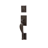 Emtek 451411 Rectangular Sectional Entrance Handleset - Sandcast Bronze Tubular - Single Cylinder