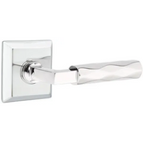 Emtek 8035 Select Brass Lever Handle With Stem And Quincy Rosette Dummy, Pair