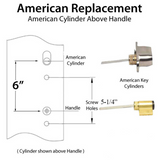 MULTIPOINT TRIM 2 X 10 INCH, AMERICAN CYLINDER, 6 INCH HANDLE SPACING, MODERN BRASS - 921702000