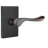 Emtek 5212 MODERN CLASSIC BRASS - LEVERSETS With Modern Rectangular Rosette Privacy Set