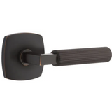 Emtek 5306  Select Brass Lever Handle With Stem And Urban Modern Rosette Dummy, Pair
