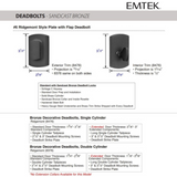 Emtek Ridgemont Sandcast Bronze Deadbolt With Flap Single Cylinder