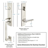 Emtek S40101 Davos Stainless Steel Entrance Handleset - Stainless Steel Tubular - Single Cylinder