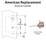 MULTIPOINT TRIM, 2 X 10 INCH, AMERICAN CYLINDER STAINLESS STEEL HANDLESET - 921232000