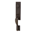 Emtek 451512 Rectangular Monolithic Entrance Handleset - Sandcast Bronze Tubular - Single Cylinder