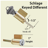 AMERICAN REPLACEMENT LOCK CYLINDER, 1" X 1-1/2 SCHLAGE