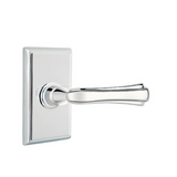Emtek 8221 DESIGNER BRASS - LEVERSETS With Rectangular Rosette Privacy Set