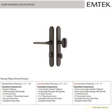Emtek 4044 STRETTO Narrow Trim Lockset, 1-1/2" x 11" Arched Keyed, Brass Tubular, Dummy (Pair)