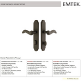 Emtek 4042 STRETTO Narrow Trim Lockset, 2" x 10" Arched Keyed, Brass Tubular, Dummy (Pair)
