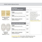 Emtek 2014 Rectangular Pocket Door Tubular Lock (2-1/2" x 3-1/2") - Passage
