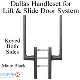 Dallas Handleset For Active Lift And Slide Door System, Keyed Both Sides - Matte Black