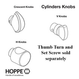 97mm Hoppe Euro Profile Cylinder 65.5/31.5 - Brushed Chrome - NO Thumb