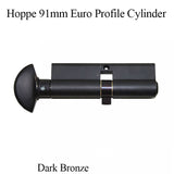 Hoppe 91mm Non-logo Euro Profile Cylinder, 50.5/40.5 - Dark Bronze