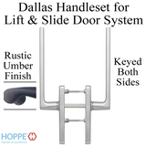 Dallas Handleset For Active Lift And Slide Door System, Keyed Both Sides - Rustic Umber