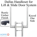 Dallas Handleset For Active Lift And Slide Door System, Keyed One Side - Rustic Umber