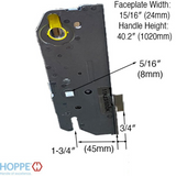 24MM HOPPE KEY OPERATED MPL, 1-3/4" BACKSET- 6-8 DOOR