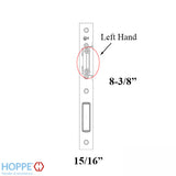 Hoppe Latch &amp; Deadbolt Strike, Key Operated Lock, Left Hand - Stainless Steel