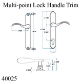 Multi-point Lock Handle Trim, 6109 Inactive - Choose Color