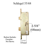 Schlegel 55/68 Mortise Lock Case only, Active Euro Version - New Style