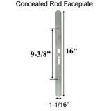 Ashland Concealed Rod Face Plate, Lock Cover 1-1/16" X 16" - Stainless