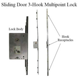 Sentinel Multipoint Sliding Door Lock 3 Hooks - 45 Mm - Stainless Steel - 40214
