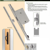 Sentinel Multipoint Sliding Door Lock 3 Hooks - 45 Mm - Stainless Steel - 40214