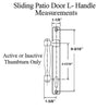 Hoppe Sliding Patio Door Handle Set with L Shape Handle Active Non Keyed