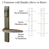 G-U TORINO HANDLE & 30MM PLATE, ZAMAC, ACTIVE, KEY & THUMBTURN (HANDLE BELOW CYLINDER) CHOOSE COLOR