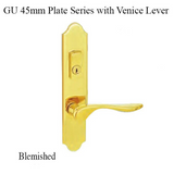G-U VENICE HANDLE & 45MM PLATE, ACTIVE, KEY & THUMBTURN (HANDLE BELOW CYLINDER) - POLISHED BRASS