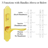 G-U VENICE HANDLE & 45MM PLATE, ACTIVE, KEY & THUMBTURN (HANDLE BELOW CYLINDER, CHOOSE COLOR