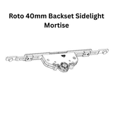 Roto 40mm Backset Sidelight Mortise (Flush Encased Gearbox) - 40R-423