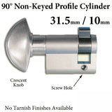 31.5 / 10 New Style HOPPE Non Logo 90 Non-Keyed Profile Cylinder Lock, Solid Brass, Choose Finish